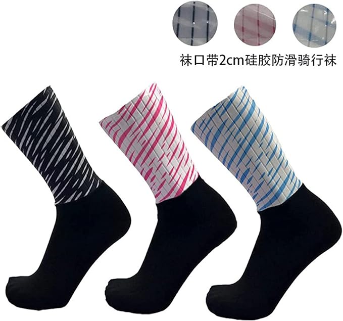 Aero Socks Cycling Aero Socks For Men Anti-Slip Silicone Aero White Line Cycling Sports Running Socks 6-11