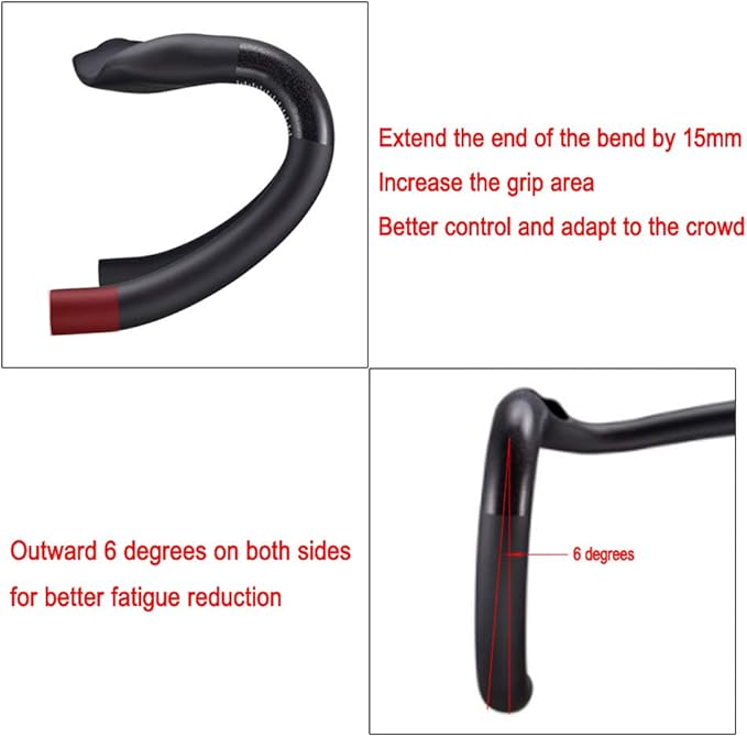 RXL SL Carbon Drop Handlebar - Aero Road Bike Handlebars, 3K Matte Black, 31.8x420mm