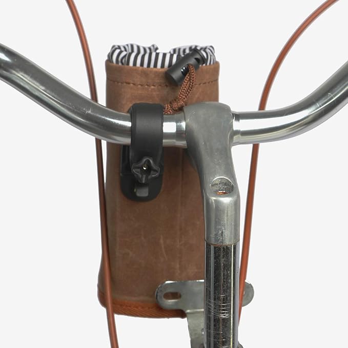 Tourbon Bike Handlebar Pouch Bicycle Water Bottle Drink Cup Holder - Canvas and Leather