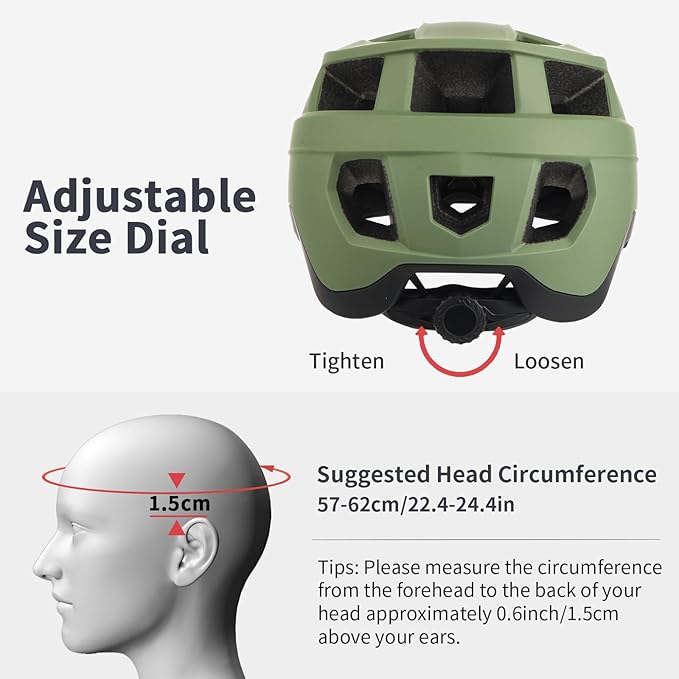 Mountain Bike Helmet for Adults - Dual Shell Lightweight MTB Bicycle Helmet Adjustable for Adults Men Women Youth
