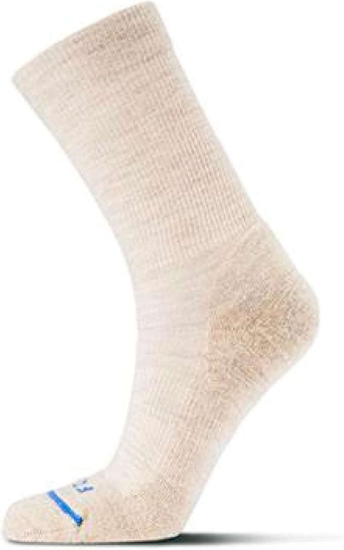 FITS Light Cushion Crew Socks, Sweat & Odor Resistant, Temperature Regulating Merino Wool Hiking Socks