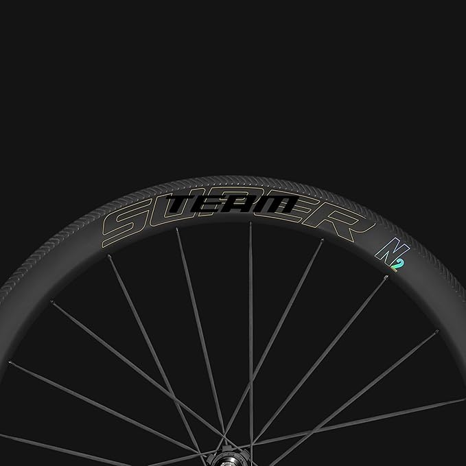 Superteam Carbon Wheelset 700c Rim V Brake 50mm Depth 25mm Width Road Bike Wheels Matte Finish, Tubeless Ready Support for 8-12 Speed Clincher & Tubeless