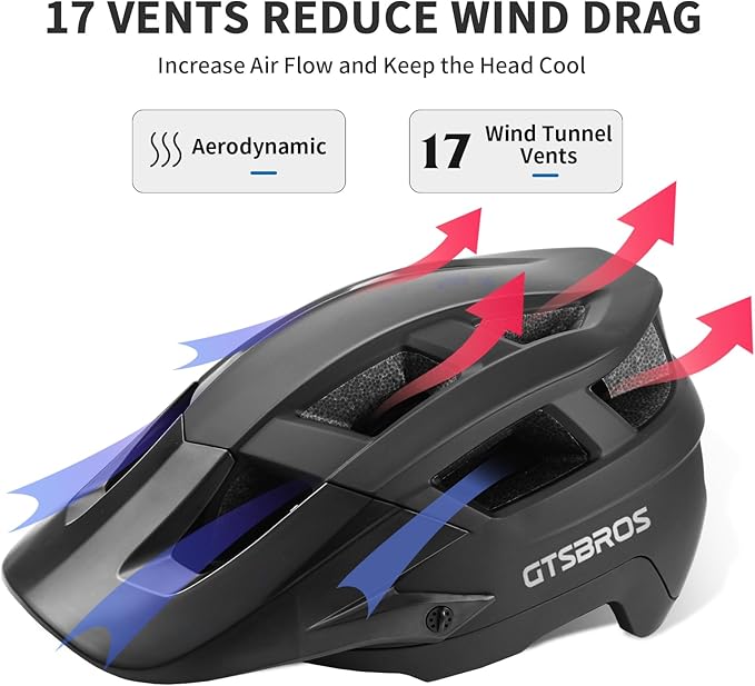 Mountain Bike Helmet for Adults - Dual Shell Lightweight MTB Bicycle Helmet Adjustable for Adults Men Women Youth