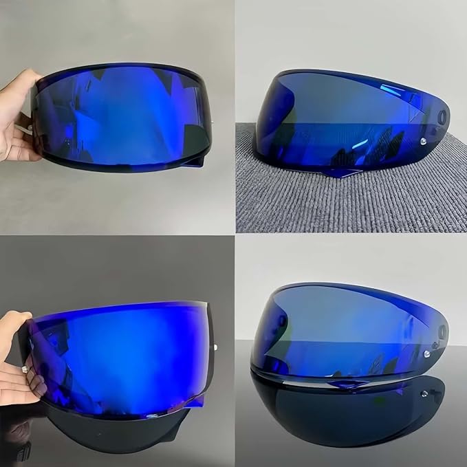 HJ-34P Visor Shield Replacement,HJC C10 Motorcycle Helmet Visor Compatible with HJ-34P HJC C10 UV Protection (Revo Deep Blue)