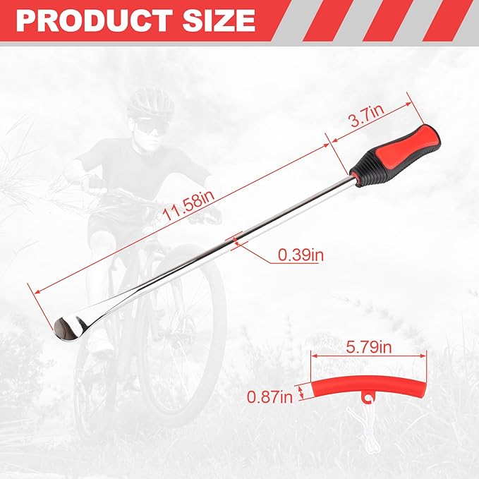15" Tire Spoons Kit, Tire Changing Tool for Motorcycles, Dirt Bikes, Lawn Mowers and More, 29PCS Tire Removal Tool Set, with Tire Spoon, Rim Protector, Valve Tool, Valve Cover and Valve Core