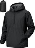 Men's Pullover Rain Jacket Waterproof Windbreaker Lightweight Packable Raincoat for Cycling Running Hiking Golf