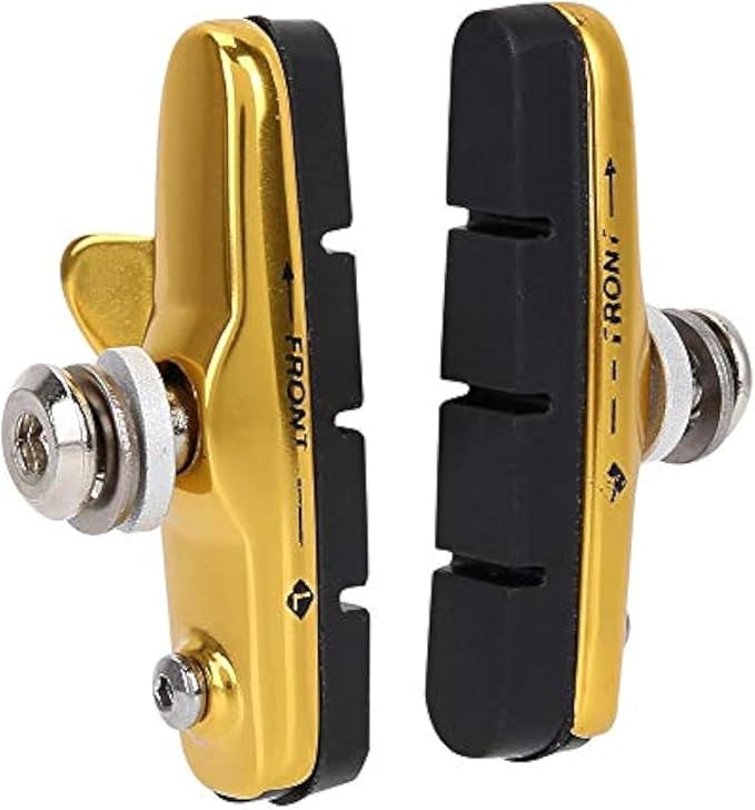VGEBY1 Bike Brake Pads, 3 Colors Quiet Braking Aluminum Rubber Compound Light-Weight Road Bike Brake Shoes Pads Cycling Accessory