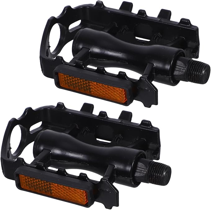 UPKOCH 1pair Aluminum Bike Pedals Platform Pedals Slip Spikes Ball Bearings for Night Riding Safety