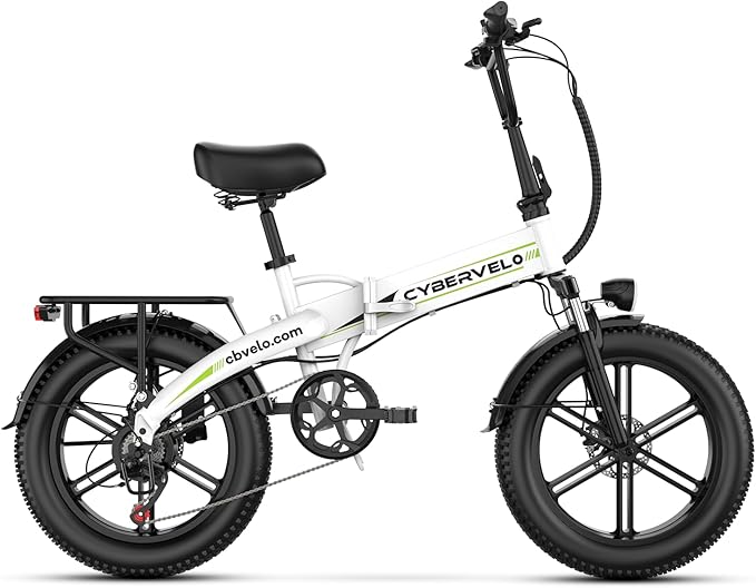 1000W Folding Electric Bike, 48V 20AH Large Removable Battery E Bike, 30+MPH, 80 Miles Max Range, 20" Fat Tire Electric Bike for Adults