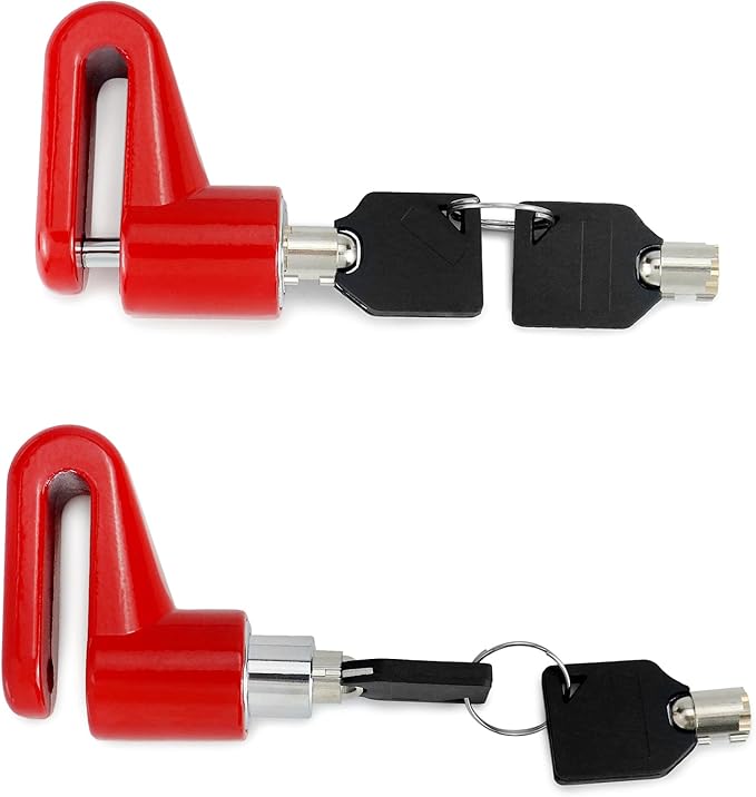 QWORK Motorcycle Bike Anti-Theft Wheel Disc Brake Lock, 2 Pack Safety Disc Wheel Lock with Keys, Keyed Differently Mountain Road Bike Padlock