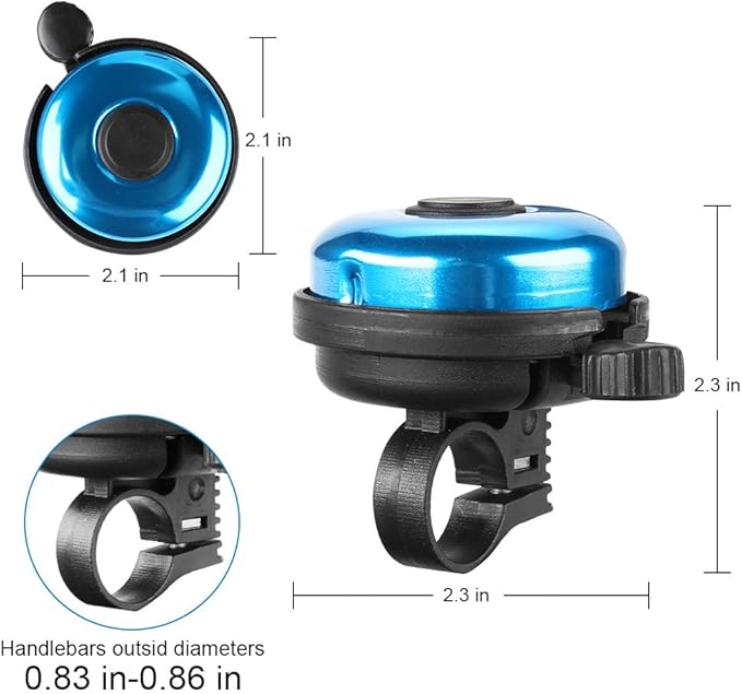 Accmor Classic Bike Bell, Aluminum Bicycle Bell, Loud Crisp Clear Sound Bicycle Bike Bell for Adults Kids