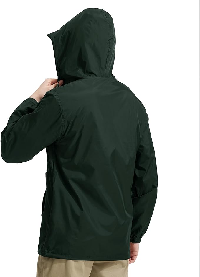 SWISSWELL Mens Rain Jacket & Coats Packable Lightweight Waterproof Windbreaker Hooded for Golf Cycling Hiking