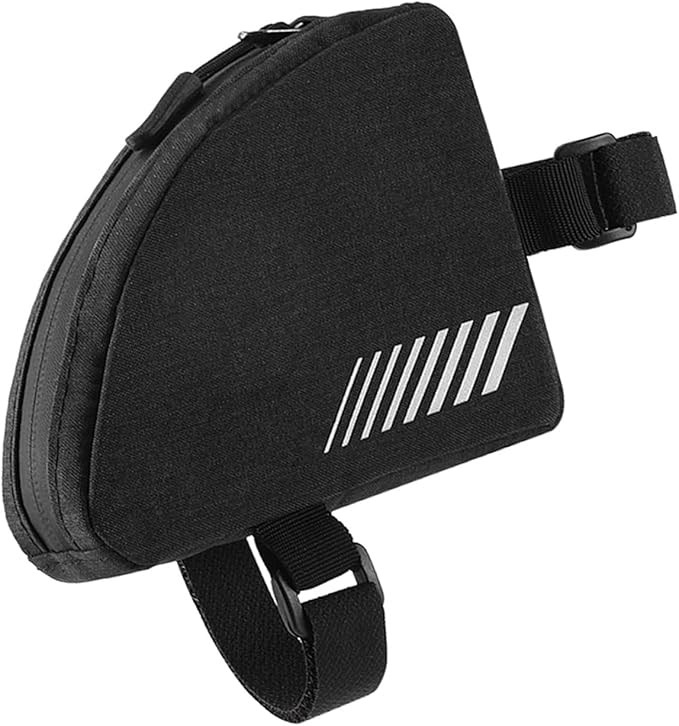 Bike Top Tube Bag, Bike Triangle Tools Storage Bag Top Tube Pouch with Reflective Strap, Rainproof Design, for Road Mountain Outdoor Cycling Accessories (0.3L)