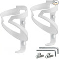 Bike Water Bottle Holder 2 Pack Nylon 1.3 Oz Ultralight & Sturdy Bike Cup Holder, Bicycle Drink Cage, Cycling Bike Water Bottle Cage with Screw Tool, for 2.75-3.94" Bottles Bike Accessories White