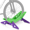 Adjustable Bike Floor Stand for 16"–29" Mountain & Road Bicycles, Foldable and Portable, Ideal for Indoor & Outdoor Garage Storage (Green)
