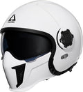 TRIANGLE Full Face Motorcycle Helmets,Off-Road Motocross Helmet for Men & Women,Dual Visor with Internal Tinted Sunshield,Open Face 3/4 Adult Racing Helmet DOT Approved(White,M)