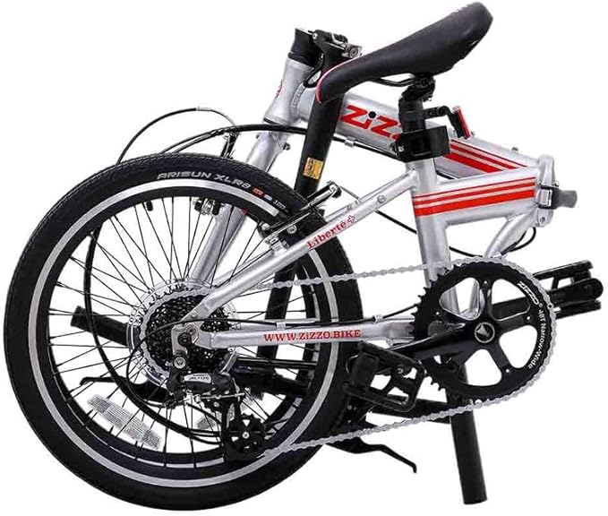 ZiZZO Liberte Plus 23 lb Lightweight Aluminum Alloy 20-Inch 8-Speed Folding Bicycle with Quick Release Wheels