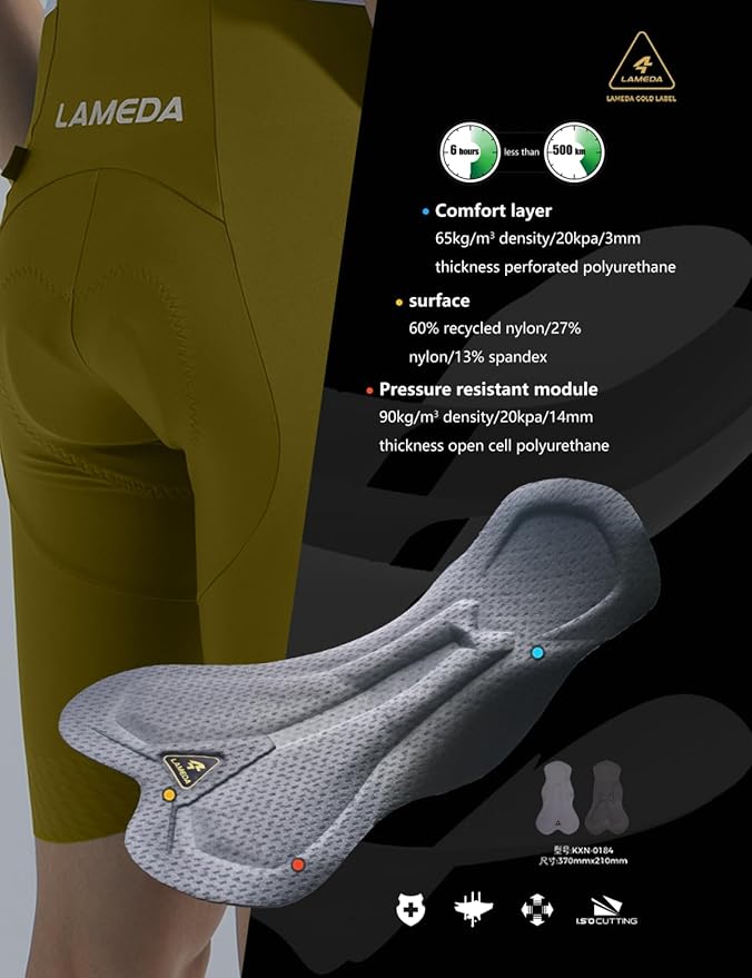 LAMEDA Padded Bike Shorts for Men Breathable Cycling Shorts with Padding Moisture-Absorbing Bicycle Shorts for Biking Road
