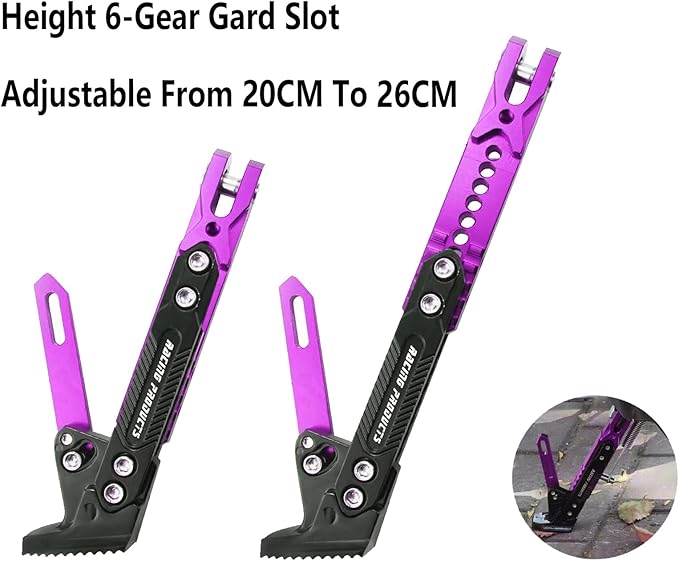 Universal Motorcycle Kickstand Adjustable Foot Side Support Parking Kickstand for Electric Motorbike Parking Foot Side Support Stand (Purple)