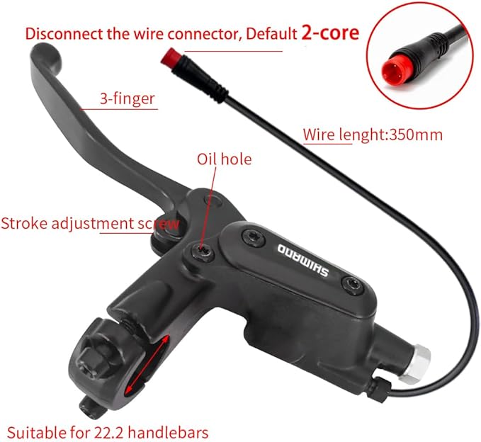 MT200 E-Bike Hydraulic Disc Brakes Set, New Upgrade 2-Pin 2-Piston Ebike Hydraulic Brakes Set with 160/180mm Rotors, Pre-Bled with Mineral Oil Electric Bike Hydraulic Brakes