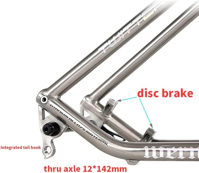 Bike Frame 27.5/29er Mountain Bike Frame 15.5''/17''/19'' Lightweight Titanium Alloy Rigid Frame Disc Brake Thru Axle 12x142mm XC AM(29 * 19'')