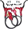 BUCKLOS MTB Hydraulic Disc Brakes Set, Mountain Bike Left Front 800mm Right Rear 1450mm Brake Aluminum Alloy Levers with Calipers PM/is Adapter Fit E-Bike(Pred Bled/Pads Included)