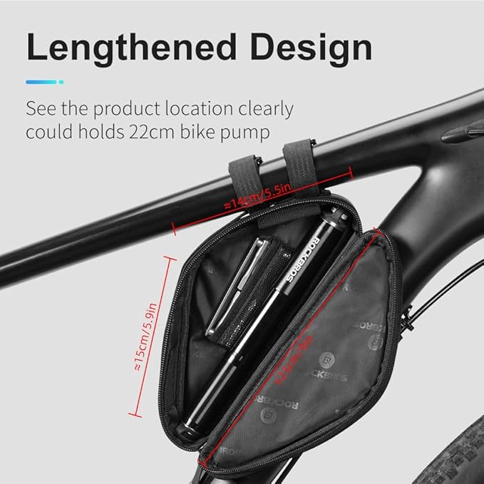 ROCKBROS Bike Frame Bag Triangle Bike Pouch Bag Bicycle Storage Bag Small Road Mountain Bike Bag 0.7L Bike Tool Bag