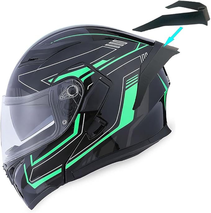 1Storm Motorcycle Modular Full Face Helmet Flip up Dual Visor Sun Shield: HB89 Arrow Green