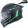 1Storm Motorcycle Modular Full Face Helmet Flip up Dual Visor Sun Shield: HB89 Arrow Green