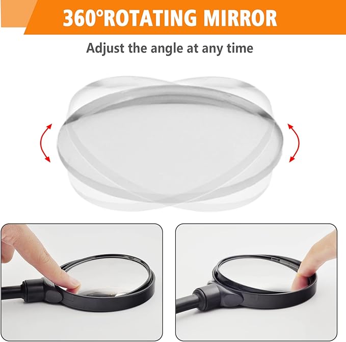 Bike Handlebar Mirror 2 Pack - Rotatable And Adjustable Wide Angle Rear View Shockproof Convex Mirror Universal For Bike Bicycle