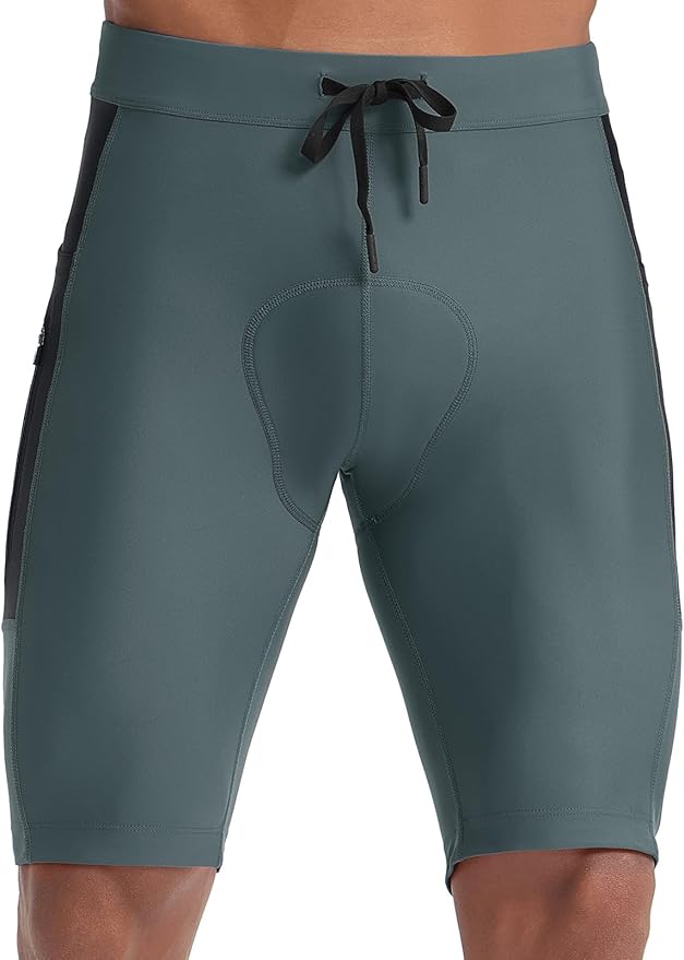 baleaf Men's Padded Bike Shorts Cycling Road Biking Riding Bicycle Cycle Wear Pockets UPF 50+ MTB Accessories Tights