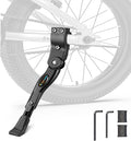 Bike Kickstand Adjustable Aluminium Alloy children Bicycle Kickstand Bike Side Kickstand Fit for 16" 18" 20" Kids Bike stand/Road Bike/BMX/MTB (Black for 16-18-20 inch bike)