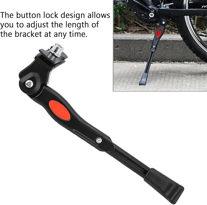 Fabul Bike Kickstand, Aluminum Alloy Kickstand, Portable Bicycle Kickstand, Adjustable Center Mount Aluminum Alloy Kick Stand Rest for for 24" 26" 27" Wheel Mountain Bike Road Bicycle