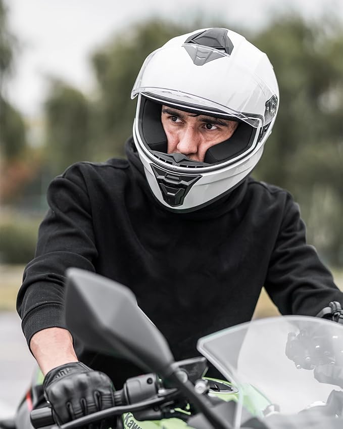 Motorcycle Helmets for Adult Men Women, Full Face Lightweight Street Bike Racing DOT Helmet with Extra Clear Visor Model AU-T801