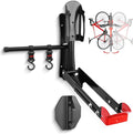 Wall Mount Bike Rack,No Lift MTB Road Bike Storage Rack Hanger Garage Indoor Space Saving,Heavy Duty Metal Bicycle Rack Holder Adjustable Size w/Extendable Storage Hook
