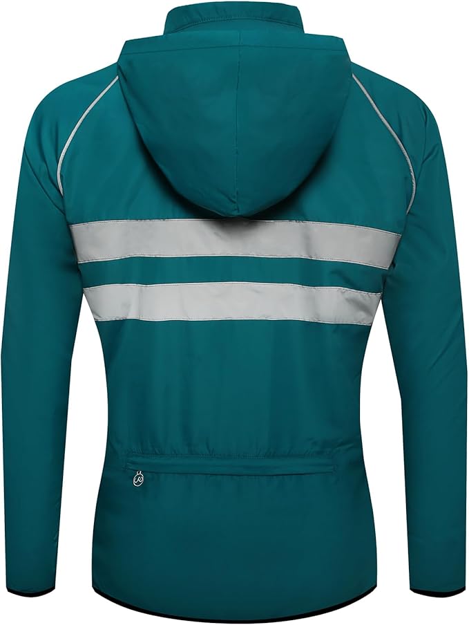 WOSAWE Packable Cycling Jacket Hooded Running Coat Lightweight Biking Windbreaker