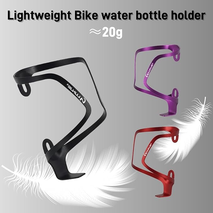 Bike Water Bottle Holder: Ultra-Light Bicycle Bottle Cages with Screws, Alloy Aluminum, Universal Bike Cup Holder Rack for Road MTB Bikes(Purple)