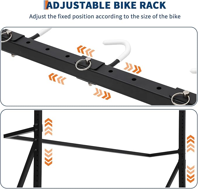 Towallmark Bike Storage Rack, Freestanding 5 Bike Storage, Stand Floor Bike Storage Rack for Garage Bicycle Organizer, Adjustable Height, Up to 300Lbs