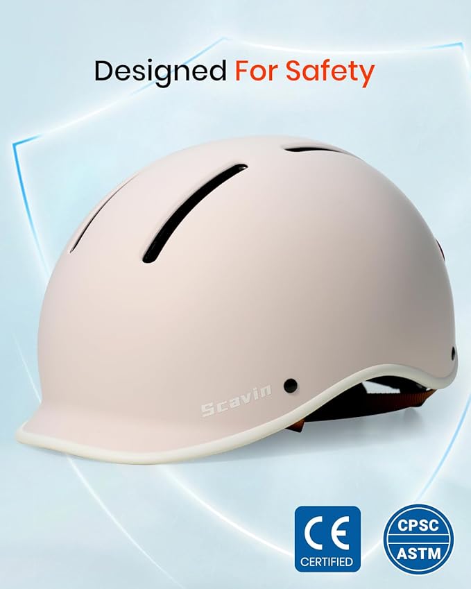 Bike Helmet for Adults with Rechargeable Rear Light, Adjustable Cycling Helmet for Men Women Youth - Safety Certified for Bicycle, Skateboard, Road Bike & Commuting