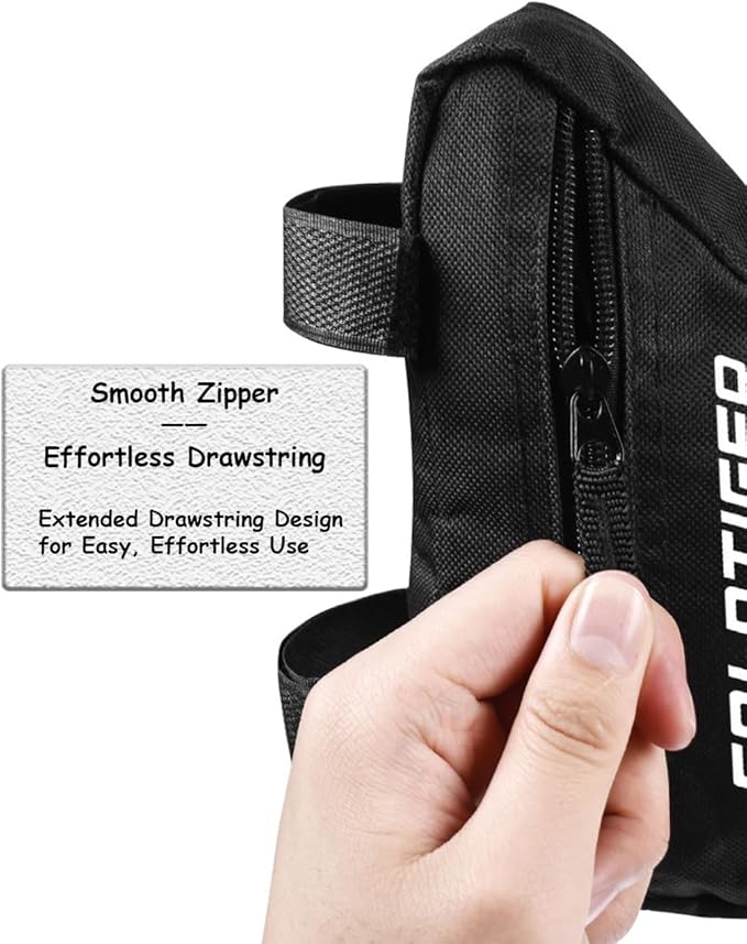 GoldTiger Ultra-Lightweight Triangle Bike Frame Bag，Spacious, Easy-Access Saddle Pouch for Cycling Essentials - Secure & Durable (Triangle Pouch)
