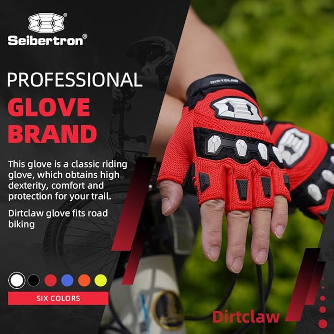 Seibertron Unisex BMX MX ATV MTB Racing Mountain Bike Bicycle Cycling Off-Road/Dirt Bike Gloves Road Racing Motorcycle Motocross Sports Gloves Touch Recognition Full Finger Glove