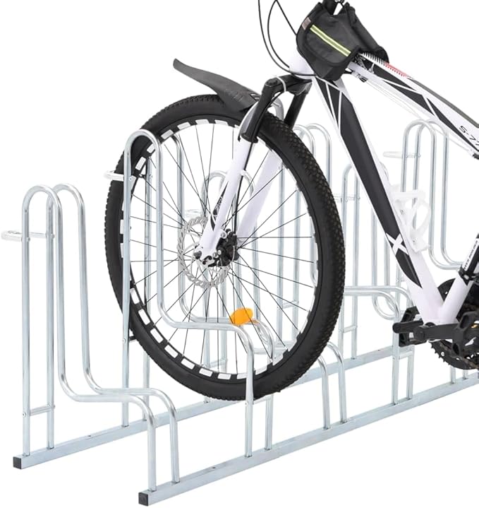 Galvanized Steel Floor Freestanding Bicycle Stand for 6 Bikes, 6 Bikes Floor Bike Stand, Bike Floor Parking Rack for Indoor & Outdoor Garage Storage,-870