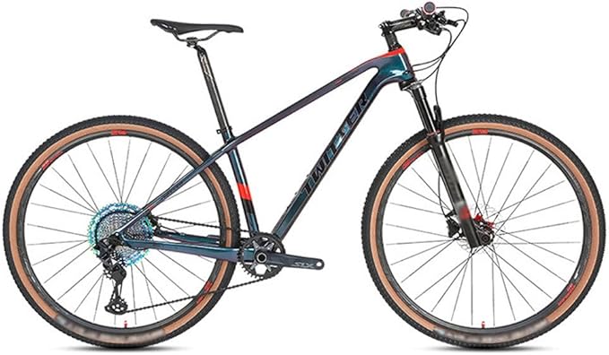 Carbon Fiber Bike Frame 27.5/29er Hardtail Mountain Bike Frame 15''/17''/19'' Disc Brake Thru Axle 12x148mm Boost Frame XC Internal Routing(Red,29 * 17'')