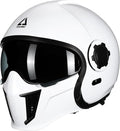 TRIANGLE Full Face Motorcycle Helmets,Off-Road Motocross Helmet for Men & Women,Dual Visor with Internal Tinted Sunshield,Open Face 3/4 Adult Racing Helmet DOT Approved(White,XL)