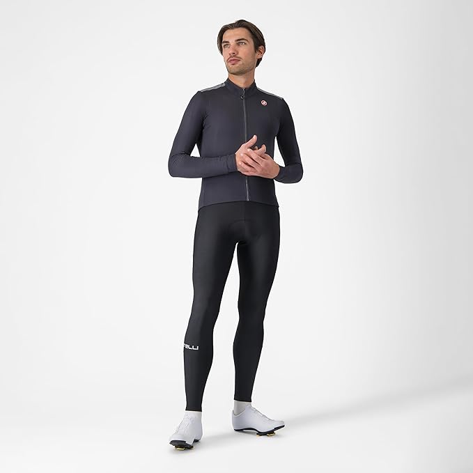 CASTELLI Men’s Puro 4 Jersey, Long Sleeve Mid-Weight Reflective Cycle Apparel for Early Morning Cool Road Cycling & Biking