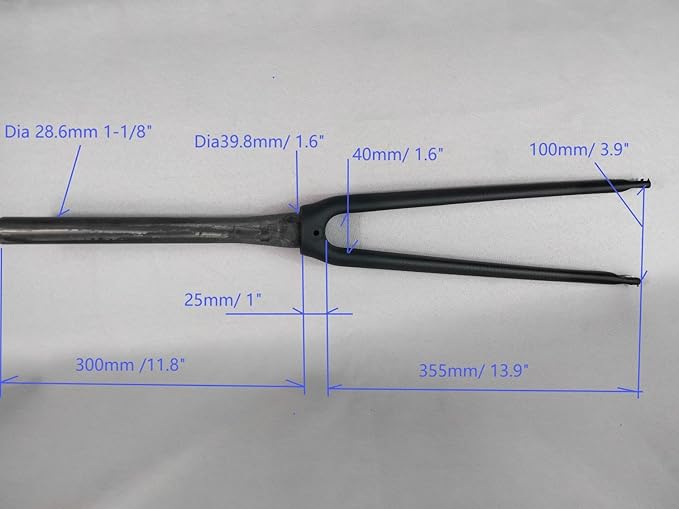 Road Bike Fork 700C 3K Carbon Fibre Forks Cone Tube 28.6mm C-Braking