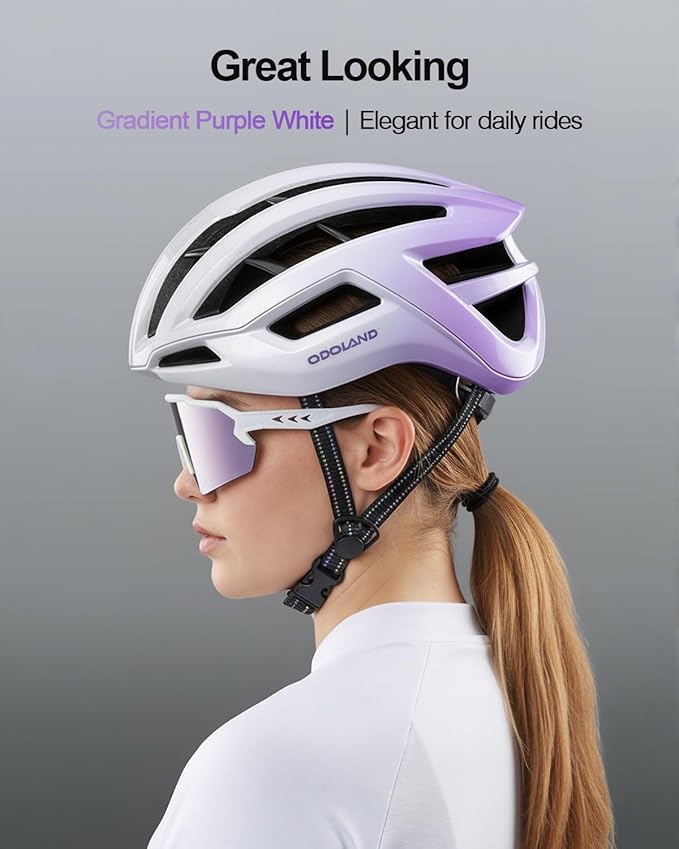 Odoland Adult Bike Helmet - Super Ventilation & Impact-Resistant Frame, Adjustable Dial System Lightweight Bicycle Helmet for Mountain, Commuting, Road Cycling