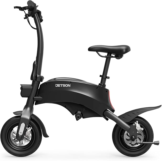 Jetson LX10 Folding Electric Ride-On - Includes Easy Folding Mechanism, 250 Watt Motor, Top Speed of 15.5 mph, Twist Throttle, 10" Wheels, With Pegs, Black, JLX10-2BLK
