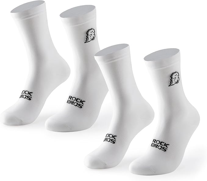 ROCKBROS Aerodynamic Cycling Socks with Wear-resistant Heel, VNS Halloween Series Breathable Athletic Crew Socks, 2 & 3-Pack