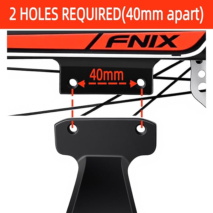 Heavy Duty Bike Kickstand 24"-29", Non-Slip Large Foot with Cleats for Electric Bike, Adult Bike, Mountain Bike.Aluminum Alloy Material, Required 2 Holes in Bike Chainstay(40mm Apart).